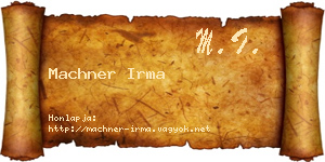 Machner Irma névjegykártya